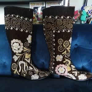 Custom Handmade Suzani Embroidered Boot